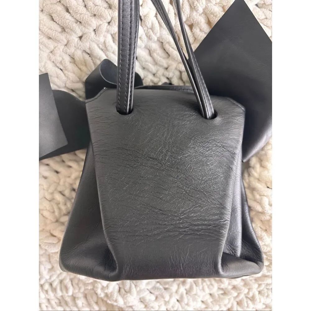 ZAC Zac Posen Black Leather Bow Crossbody Bag | Soft Pebbled Leather Mini Should - Picture 8 of 9